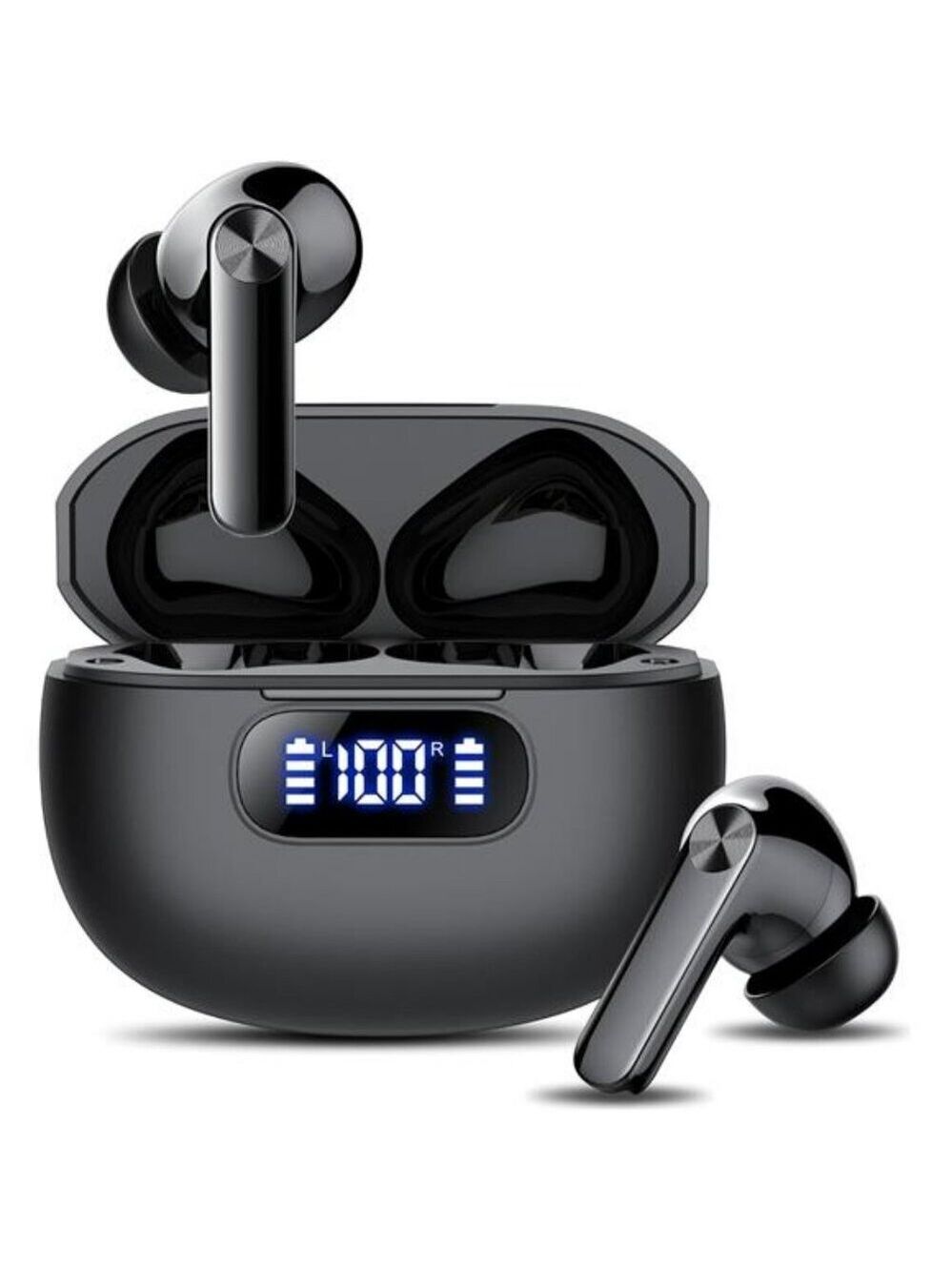 Bluetooth 5.3 Wireless Earbuds Noise Cancelling Mic LED Display IPX7 48H Play